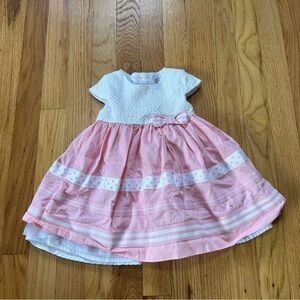 Maggie & Zoe Pink and White Formal Kids Dress size 6-9 months